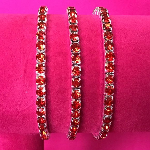 Jewelry - Three Red Rhinestone Bracelets